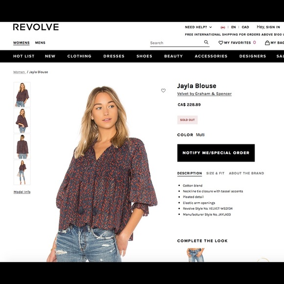 Velvet by Graham & Spencer Tops - Revolve Velvet by Graham & Spencer Jayla Blouse XS
